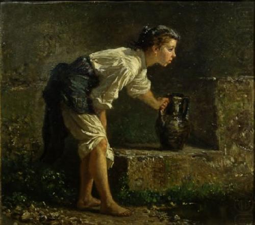 Filippo Palizzi Giovinetta alla sorgente china oil painting image